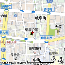 岐阜県大垣市栗屋町周辺の地図