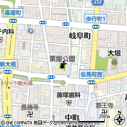岐阜県大垣市栗屋町周辺の地図