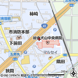 愛知県犬山市五郎丸二タ子塚周辺の地図