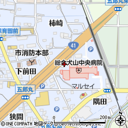 愛知県犬山市五郎丸（二タ子塚）周辺の地図