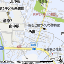 愛知県犬山市前原西町周辺の地図