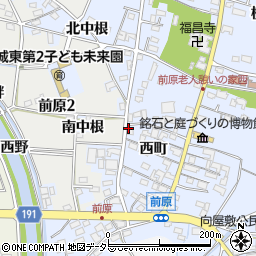 愛知県犬山市前原西沢周辺の地図