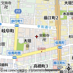 岐阜県大垣市歩行町2丁目周辺の地図