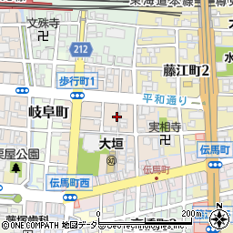 岐阜県大垣市歩行町2丁目7周辺の地図
