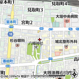 岐阜県大垣市室町1丁目22周辺の地図