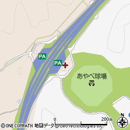 舞鶴若狭自動車道　綾部ＰＡ上り周辺の地図
