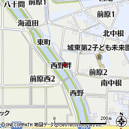 愛知県犬山市前原西野畔周辺の地図