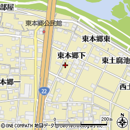 愛知県一宮市北方町北方東本郷下168周辺の地図