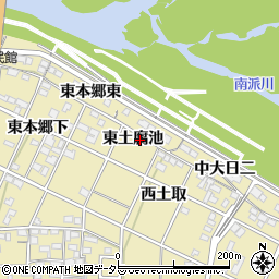 愛知県一宮市北方町北方東土腐池周辺の地図