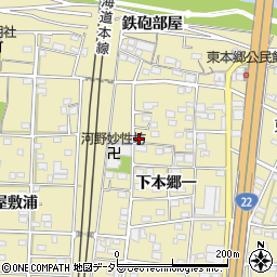愛知県一宮市北方町北方下本郷二34周辺の地図