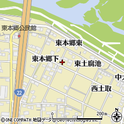 愛知県一宮市北方町北方東本郷下134周辺の地図