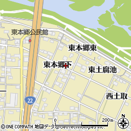 愛知県一宮市北方町北方東本郷下128周辺の地図