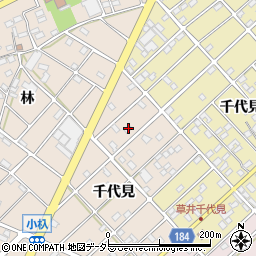 愛知県江南市小杁町千代見34周辺の地図