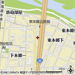 愛知県一宮市北方町北方東本郷下102周辺の地図