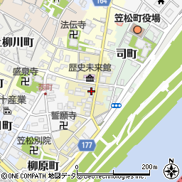 岐阜県羽島郡笠松町下本町周辺の地図