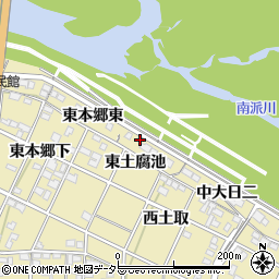 愛知県一宮市北方町北方西大日周辺の地図