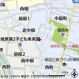 愛知県犬山市前原（南中根）周辺の地図