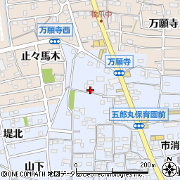 愛知県犬山市五郎丸万願寺周辺の地図
