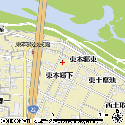 愛知県一宮市北方町北方東本郷下122-2周辺の地図
