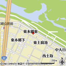愛知県一宮市北方町北方東本郷東周辺の地図