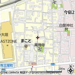 岐阜県大垣市三塚町周辺の地図