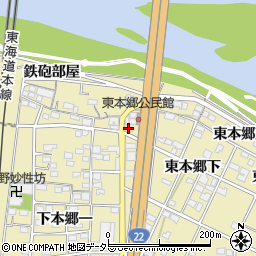 愛知県一宮市北方町北方東本郷下98周辺の地図