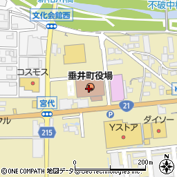 垂井町役場　職員組合周辺の地図