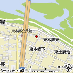 愛知県一宮市北方町北方東本郷下121周辺の地図