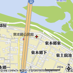 愛知県一宮市北方町北方東本郷周辺の地図