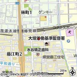 大垣藤江郵便局周辺の地図