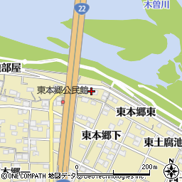 愛知県一宮市北方町北方東本郷17周辺の地図