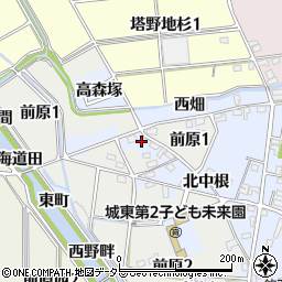 愛知県犬山市前原（西畑）周辺の地図