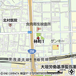 岐阜県大垣市林町1丁目162周辺の地図