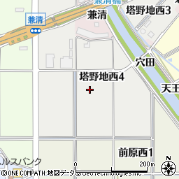 愛知県犬山市塔野地西周辺の地図