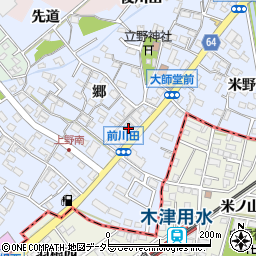 愛知県犬山市上野前川田周辺の地図