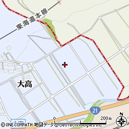 岐阜県不破郡関ケ原町大高周辺の地図