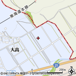 岐阜県関ケ原町（不破郡）大高周辺の地図