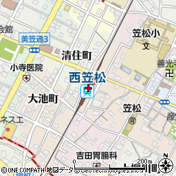 西笠松駅周辺の地図