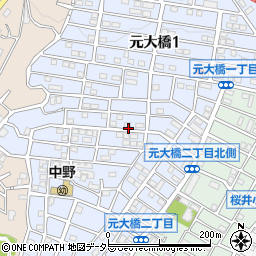 神奈川県横浜市栄区元大橋周辺の地図