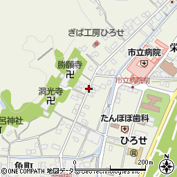 市立病院入口周辺の地図