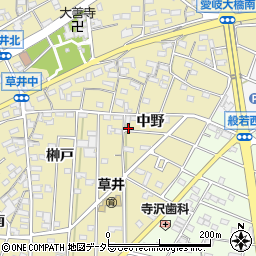 愛知県江南市草井町中野周辺の地図