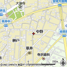 愛知県江南市草井町（中野）周辺の地図