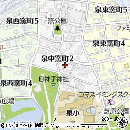 岐阜県土岐市泉中窯町周辺の地図