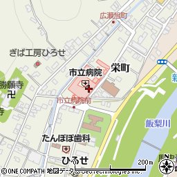 安来市立病院周辺の地図