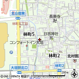 岐阜県大垣市林町4丁目16周辺の地図