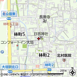 岐阜県大垣市林町4丁目20周辺の地図