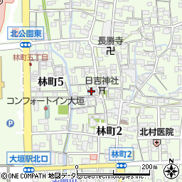 岐阜県大垣市林町4丁目18周辺の地図