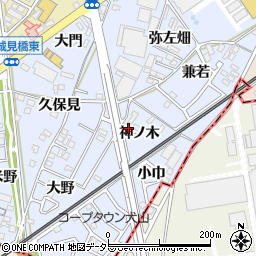 愛知県犬山市上野神ノ木126周辺の地図