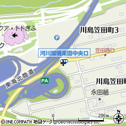 河川環境楽園中央口周辺の地図