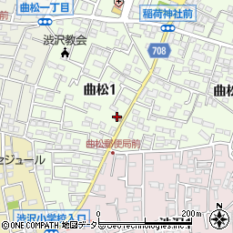 秦野曲松郵便局周辺の地図